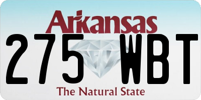 AR license plate 275WBT