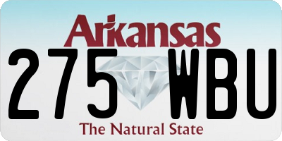 AR license plate 275WBU