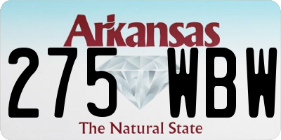 AR license plate 275WBW