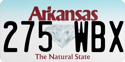AR license plate 275WBX