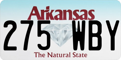 AR license plate 275WBY