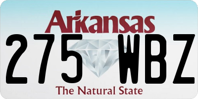 AR license plate 275WBZ