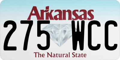AR license plate 275WCC