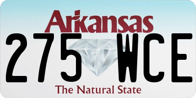 AR license plate 275WCE