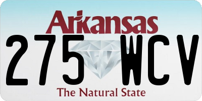 AR license plate 275WCV
