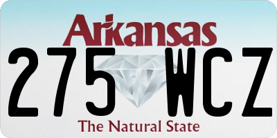 AR license plate 275WCZ