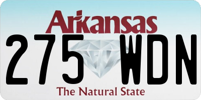 AR license plate 275WDN