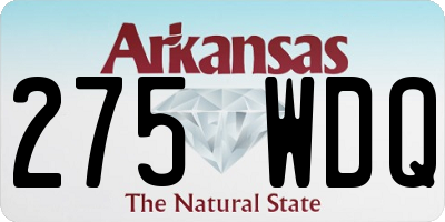 AR license plate 275WDQ