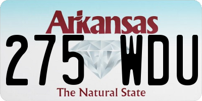 AR license plate 275WDU