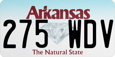 AR license plate 275WDV