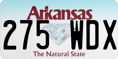 AR license plate 275WDX