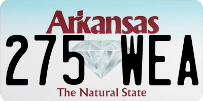 AR license plate 275WEA