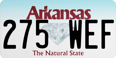 AR license plate 275WEF