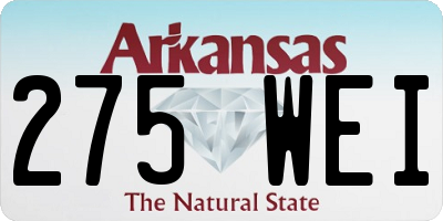 AR license plate 275WEI
