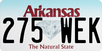 AR license plate 275WEK