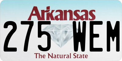 AR license plate 275WEM