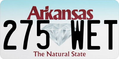 AR license plate 275WET
