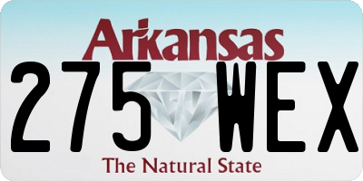 AR license plate 275WEX