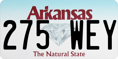 AR license plate 275WEY