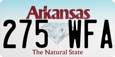 AR license plate 275WFA