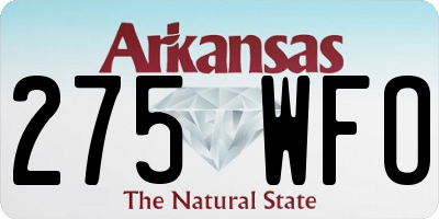 AR license plate 275WFO
