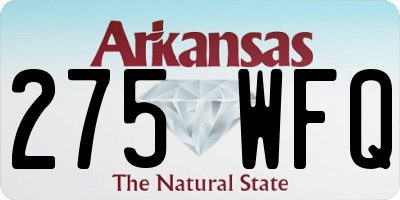 AR license plate 275WFQ