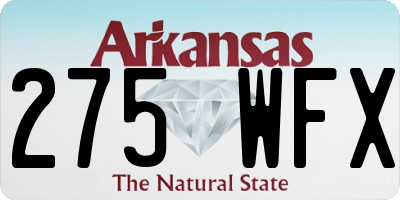 AR license plate 275WFX