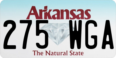 AR license plate 275WGA