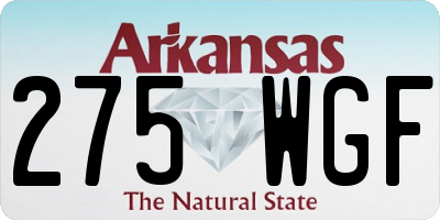 AR license plate 275WGF