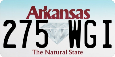 AR license plate 275WGI