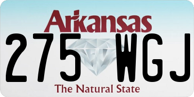 AR license plate 275WGJ