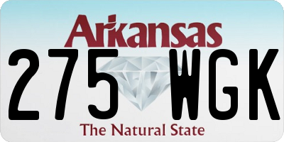 AR license plate 275WGK