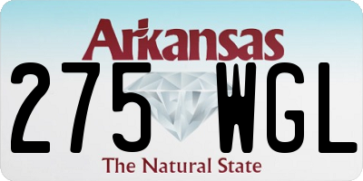AR license plate 275WGL
