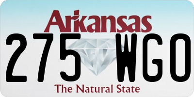 AR license plate 275WGO