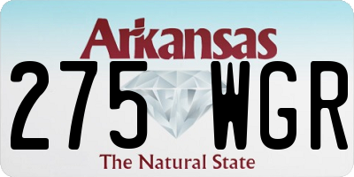 AR license plate 275WGR