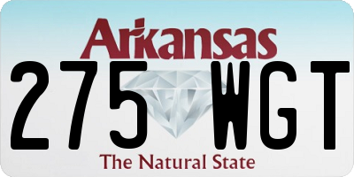 AR license plate 275WGT