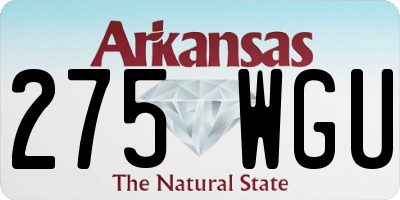 AR license plate 275WGU