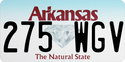 AR license plate 275WGV