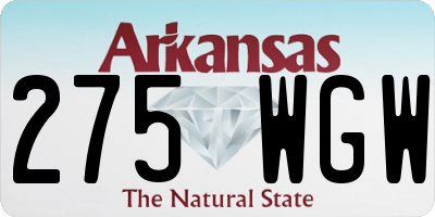 AR license plate 275WGW