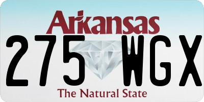AR license plate 275WGX