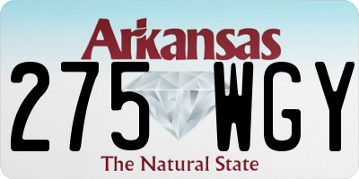 AR license plate 275WGY