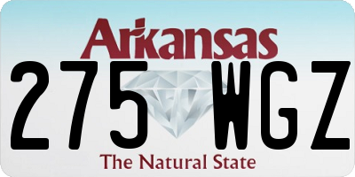 AR license plate 275WGZ