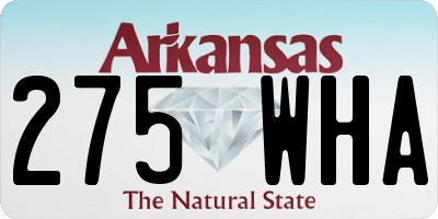 AR license plate 275WHA