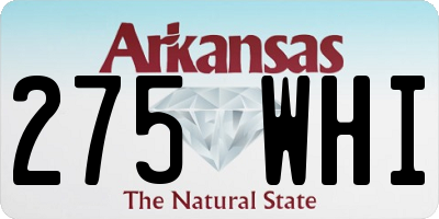 AR license plate 275WHI