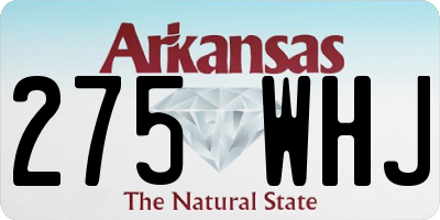 AR license plate 275WHJ