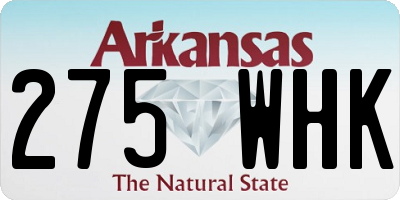 AR license plate 275WHK