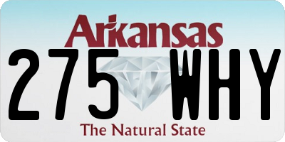 AR license plate 275WHY