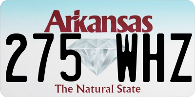 AR license plate 275WHZ