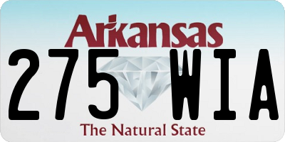 AR license plate 275WIA