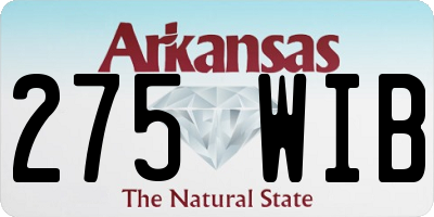 AR license plate 275WIB